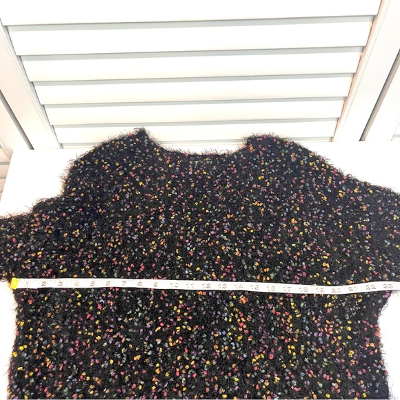 GIMMICKS by BKE Black Fuzzy Polka Dot Balloon Sleeve Sweater - Picture 12 of 12